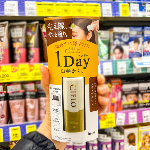 日本hoyu染发笔快速染发遮白发