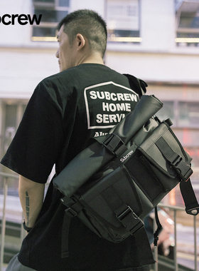 Subcrew骑行出行斜挎包男士大容量机能通勤邮差包旅行防水单肩包