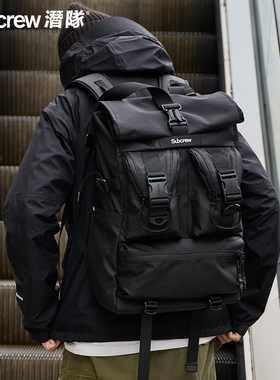 Subcrew通勤大容量双肩包潮牌机能旅行户外背包防水电脑书包男士