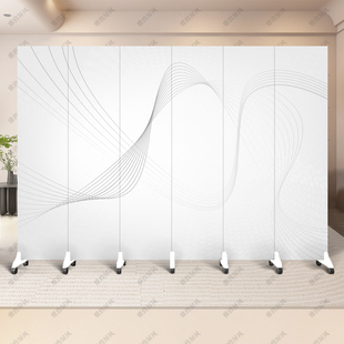 北欧简约屏风隔断客厅遮挡中式办公室酒店入户门移动屏风可折叠