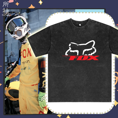 Fox Racing越野摩托车前叉短袖T恤男女纯棉骑行衣服夏季宽松半袖