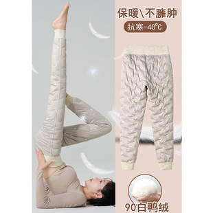 东北特厚保暖棉裤 羽绒裤 加绒加厚白鸭绒打底裤 2026新款 内胆女冬季