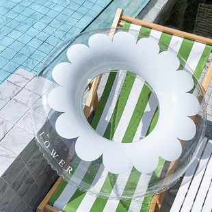 ins韩国游泳圈成人儿童加厚透明花朵腋下圈女孩洋气拍照充气泳圈