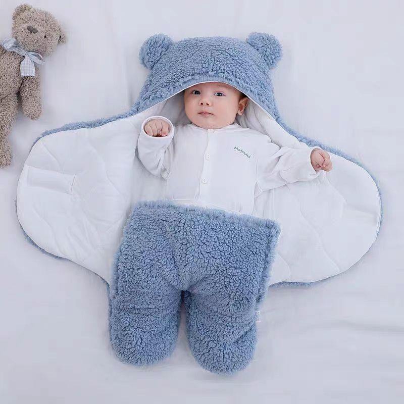 婴儿包被包裹被秋冬季加厚初生宝宝风衣新生儿襁褓睡袋防寒抱被