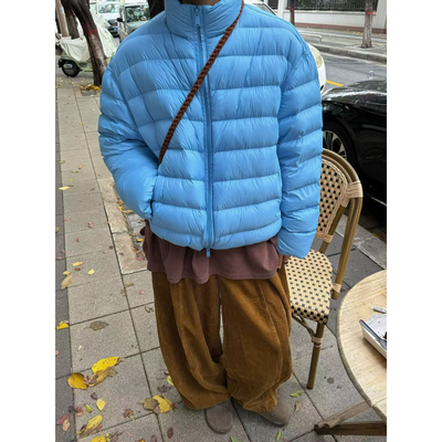 95白鸭绒黄色排骨羽绒服2025冬新款巨好看连帽轻薄保暖短款外套女
