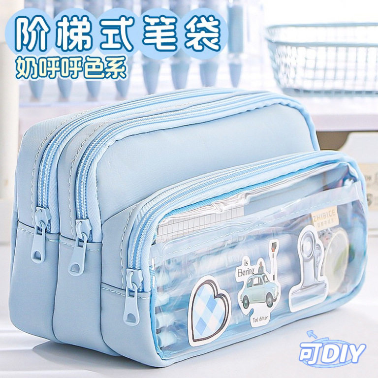 新款简约透明笔袋高颜值小众不撞款文具袋轻奢高级感大容量铅笔盒