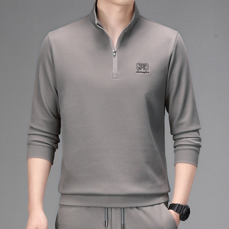立领男士半拉链休闲运动上衣服