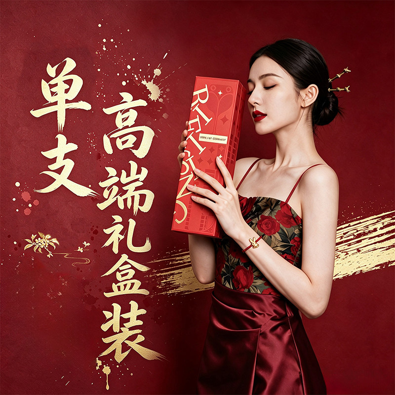 【中秋单支礼盒装】 德国原瓶进口干白干红雷司令甜白葡萄酒送礼