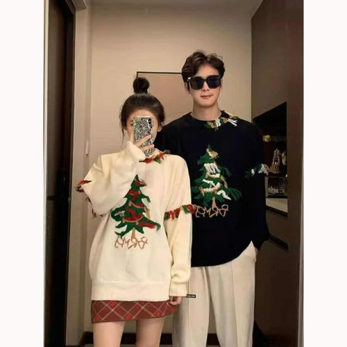 美式潮流圣诞树毛衣男女