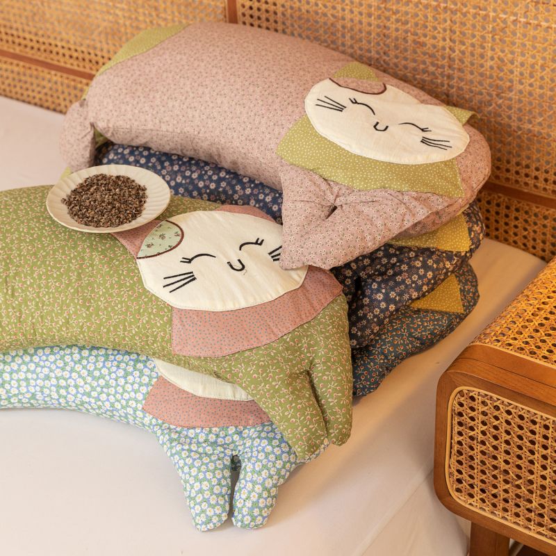 老式荞麦皮枕头2025春夏新款可爱猫全棉纯棉儿童成人荞麦枕头卡通