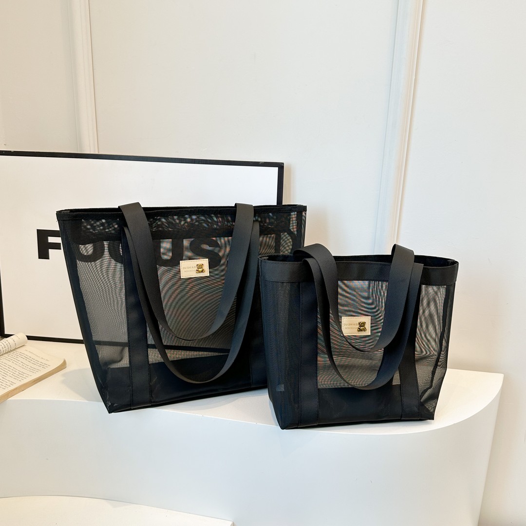 通勤百搭透明网纱包手提袋单肩包轻便化妆包女健身瑜伽洗漱包801