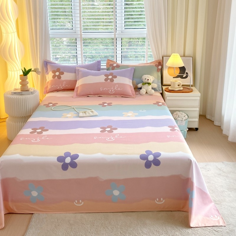 床单单件纯棉加密双人床单1.2米学生宿舍单人全棉1.5m床加厚被单3