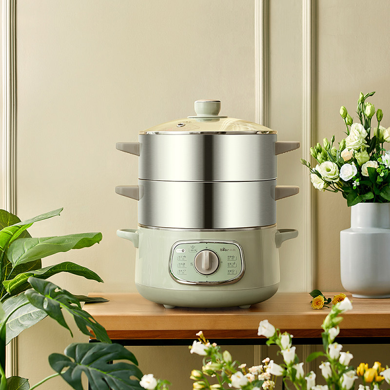 小熊大容量电蒸锅304不锈钢蒸煮一体家用三层多功能蒸包子电蒸笼