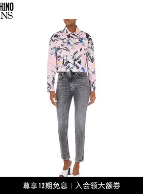 【礼物】M05CH1N0JEANS 女士朋克印花短款夹克外套