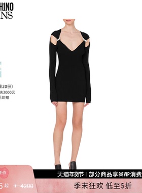 【礼物低至5折】M05CH1N0 JEANS  女士珍珠短款连衣裙