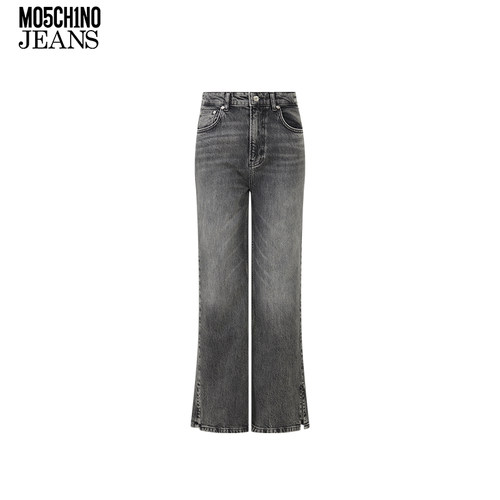 M05CH1N0 JEANS  女士徽标贴布弹力牛仔喇叭裤