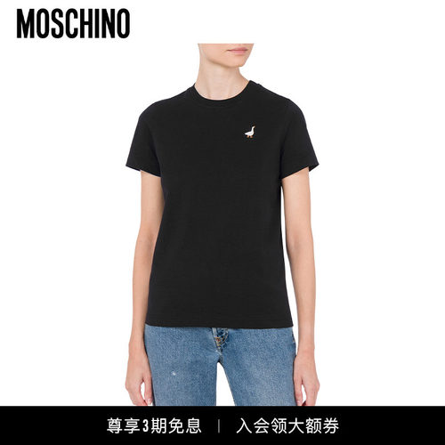 Moschino/莫斯奇诺  女士Goose Embroidery针织T恤