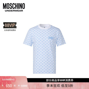 礼物低至5折 男士 Moschino 莫斯奇诺 满印印花T恤 underwear