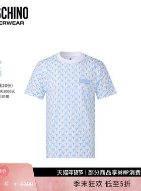 【礼物低至5折】Moschino underwear/莫斯奇诺  男士满印印花T恤