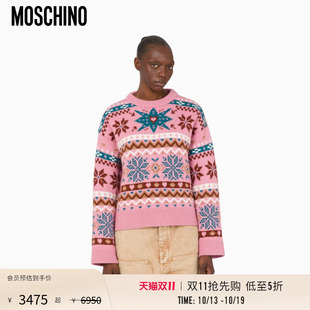 【惊喜】Moschino/莫斯奇诺  女士费尔岛风羊毛毛衣