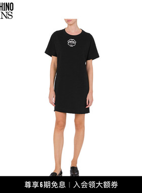 【礼物】M05CH1N0 JEANS 25春夏女士印有徽标棉质连衣裙