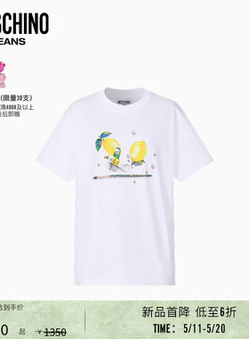 【新品首降】Moschino Jeans 26早春 女士圆领短袖印花T恤