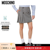 Moschino 特享倒计时 莫斯奇诺女士绵羊毛棉质百褶半身裙
