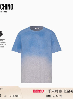 【季末特惠】Moschino Active 26早春 男士字母徽标装饰渐变色T恤