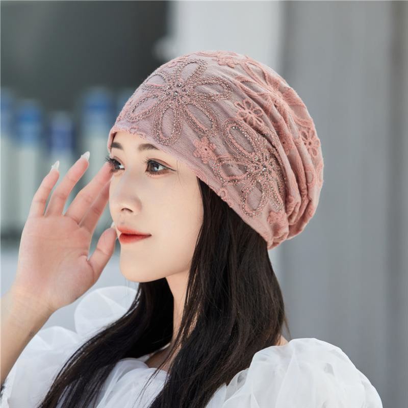春夏季女士蕾丝堆堆帽时尚头巾帽2025新款包头帽洋气女薄款遮白发