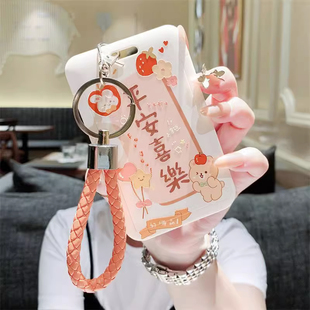 公交卡套学生防丢钥匙扣一体挂绳门禁卡套保护套学生饭卡校牌证件卡套可爱卡通新款学生校园卡工牌接送幼儿园