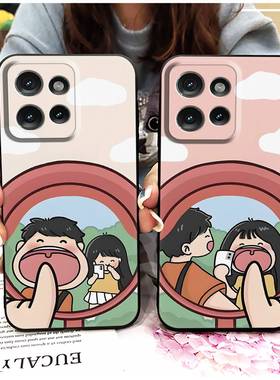 适用MOTO Edge50手机壳质感情侣全包边潮流动漫数码奢华软壳纯色