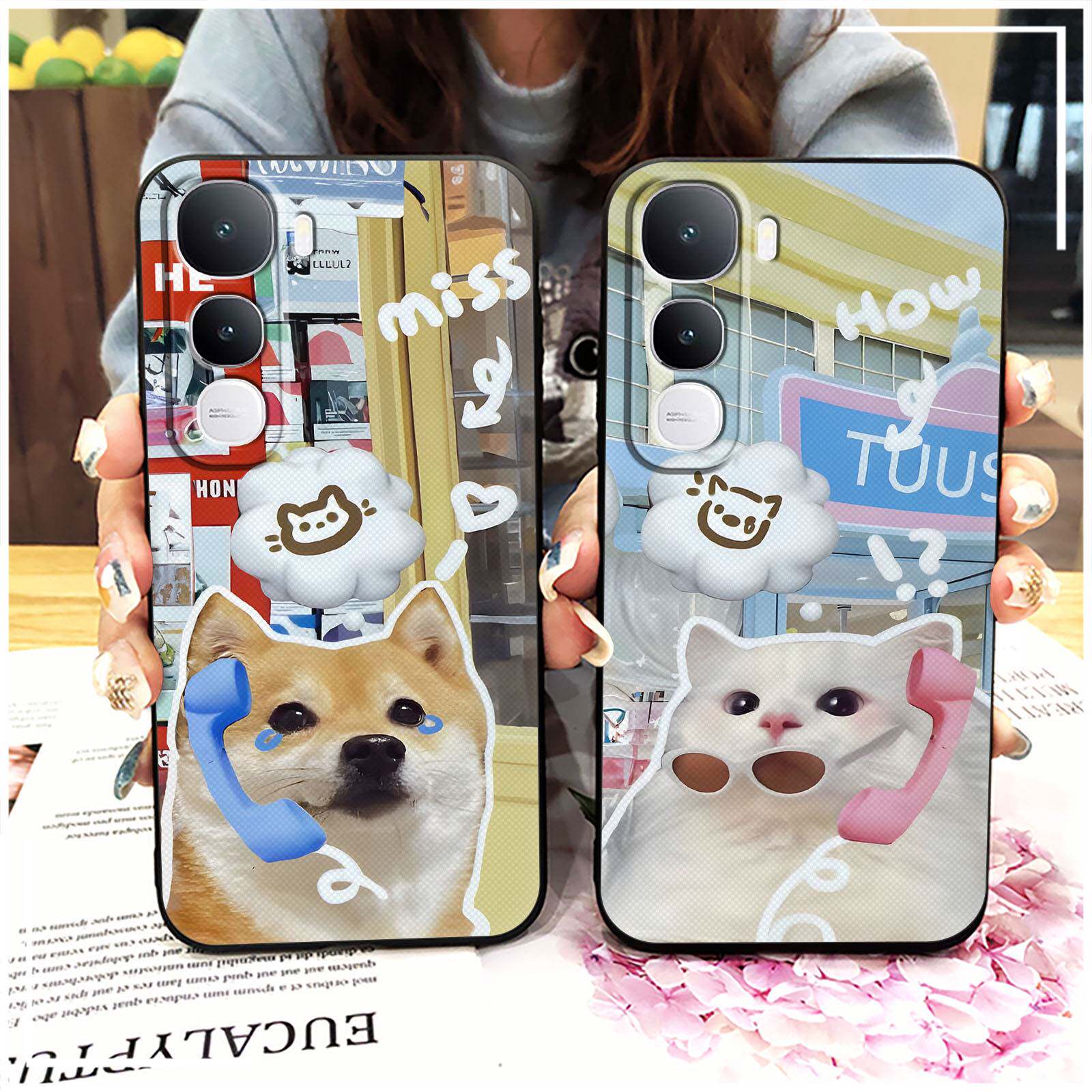 适用VIVO Y400海外版手机壳潮流纯色青春简约散热全包边创意趣味