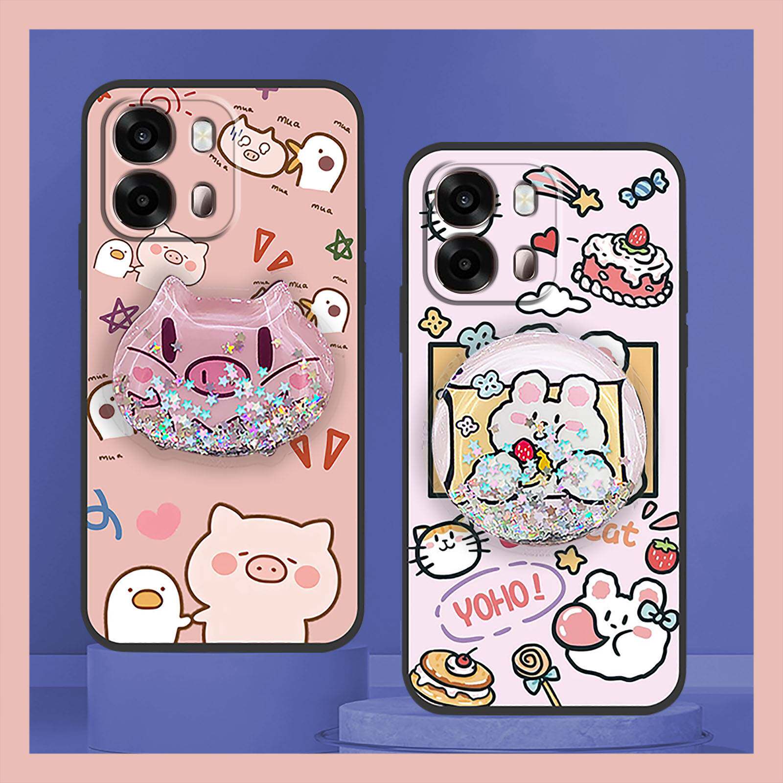 适用OPPO A6S海外版手机壳质感旋转防尘透明创意硅胶青春液态