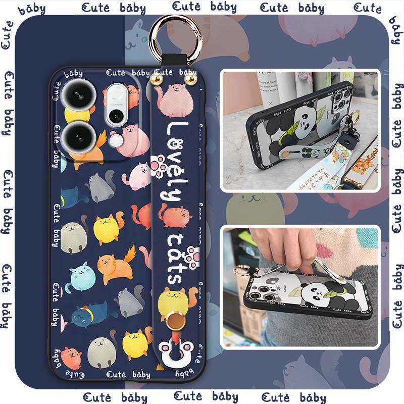 适用OPPO Reno14 5G手机壳支架创意情侣硅胶青春卡通潮流腕带