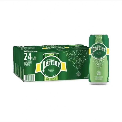 【6罐/24罐】临期法国进口Perier巴黎水充气天然矿泉水330ml罐装