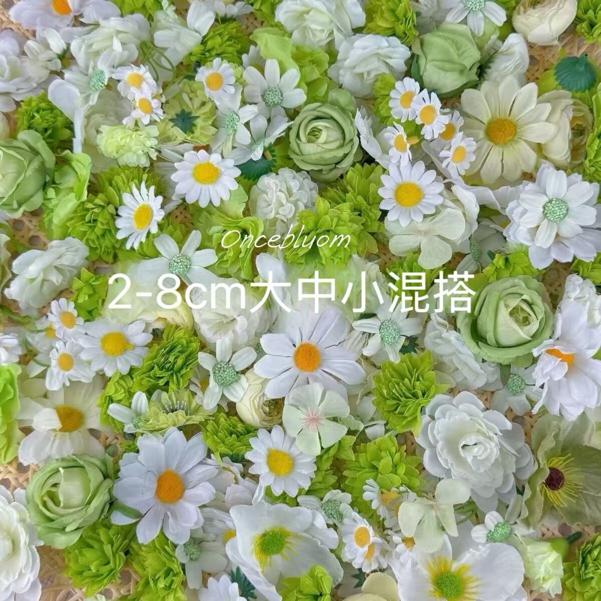 绿色森系仿真花朵diy手工材料混搭汉服花环手作簪花头饰绢花装饰