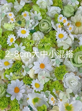 绿色森系仿真花DIY汉服花环