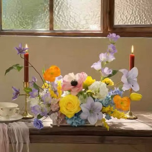 法式宴会派对原创餐桌桌花仿真花装饰假花摆设拍照高级感花艺摆件