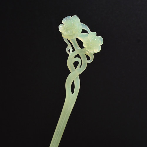 镂空花朵古典头饰玉簪子