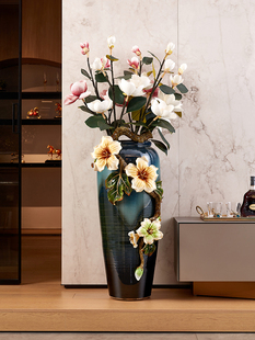 圣朗伦《平安纳福》电视柜旁落地大花瓶摆件创意豪宅别墅家居饰品