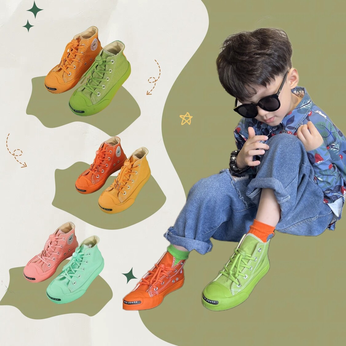 儿童帆布鞋2025春秋韩版高帮开口笑休闲鞋糖果色鸳鸯鞋男童女童鞋