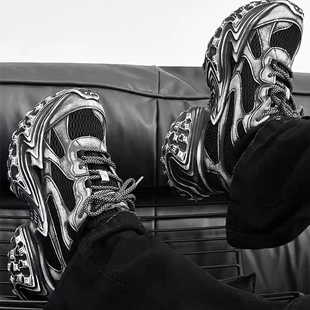 欧洲巴黎黑武士轮胎底做旧老爹男鞋 厚底增高复古青年 秋冬透气新款