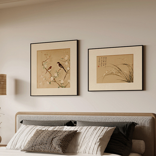 喜上眉梢卧室床头装饰画宋氏美学客厅沙发背景墙挂画书房禅意壁画