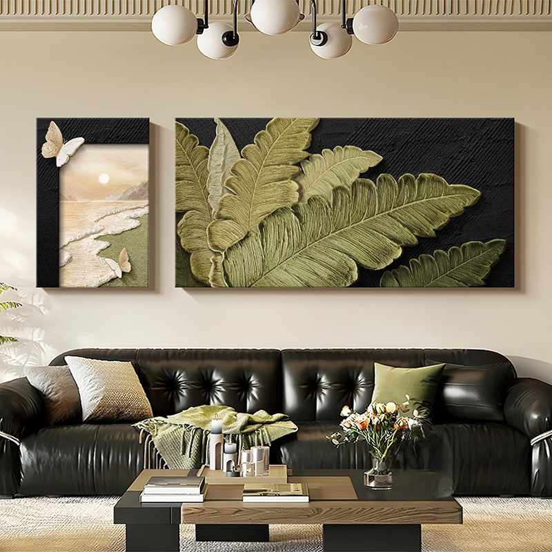 中古风家大业大客厅沙发高级挂画