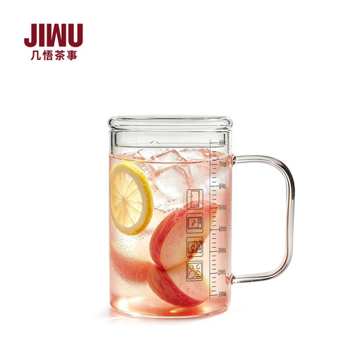 几悟800ml高硼硅耐热刻度玻璃杯