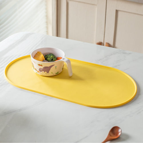 新款椭圆形硅胶餐垫硅胶隔热垫餐厅厨房装饰装饰硅胶垫防滑