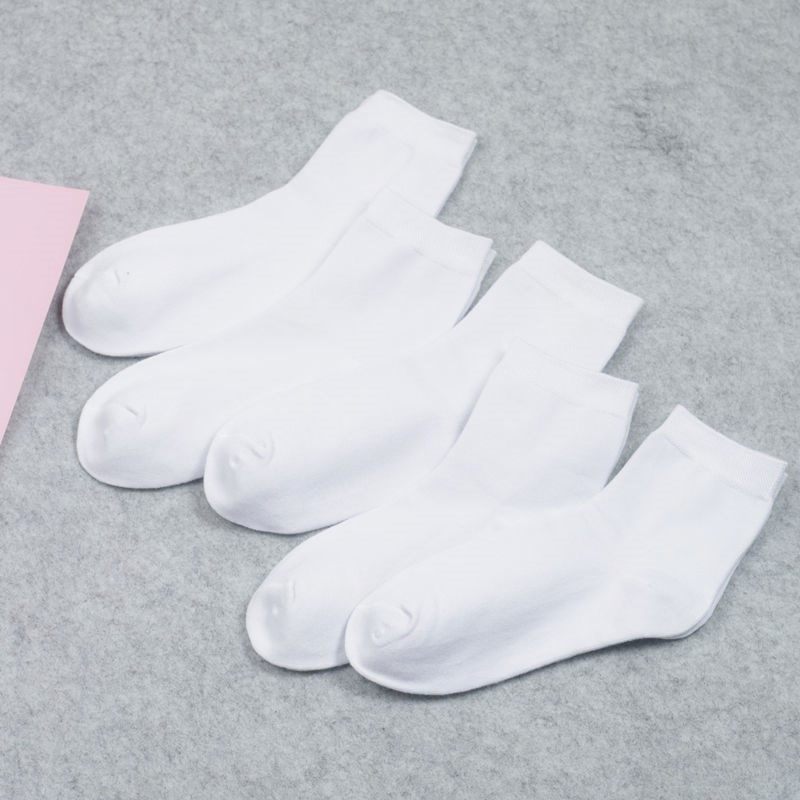 纯白袜子中袜中学生灰色夏季薄款薄袜子透气春秋棉袜子女生低帮韩