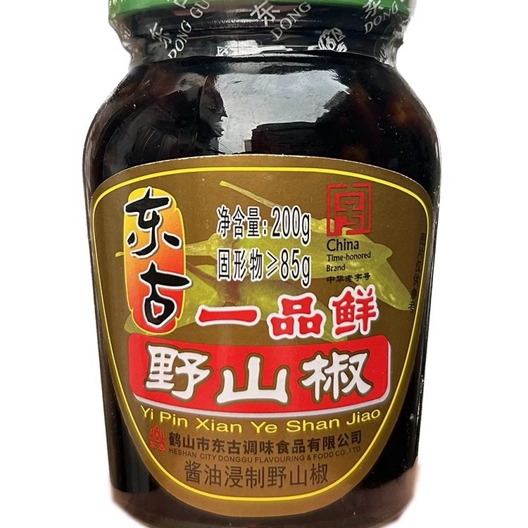34元6瓶东古一品鲜野山椒200g 酱腌菜酱油酿造泡椒湖南特辣指天椒