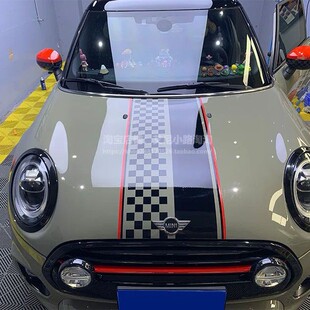 适用宝马mini迷你cooper改装饰汽车身拉花贴纸机盖个性countryman