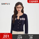 三福毛衣套装 516774 韩系撞色吊带披肩两件套上衣女装 2026新款 春季